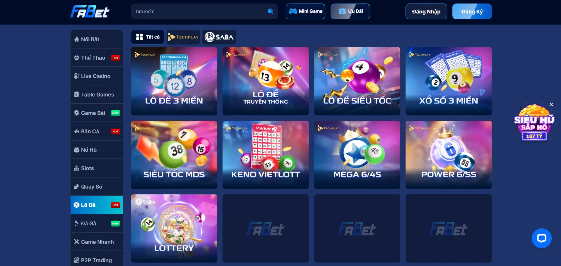 Xổ số rất hot tại nhà cái Fabet